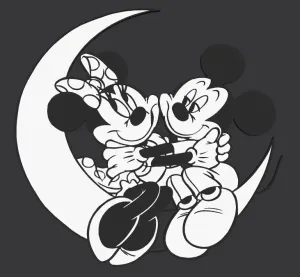 Mickey & mini on the moon