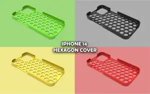 Iphone 14 Cover - Hexagon design