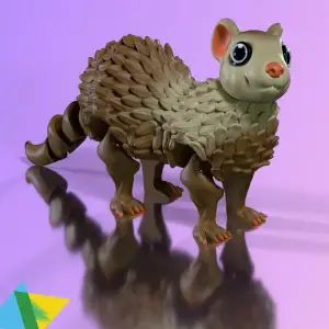 Print in place Flexy ferret no support with movable head