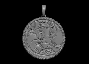 Cute Rhino Pendant