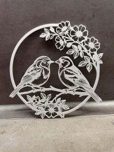 Birds With Flowers Wall Art - Sparrow-Finch