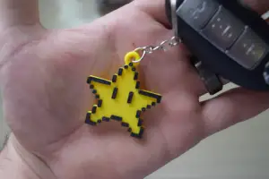 Pixel star keychain