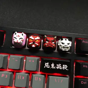 Japanese Masks Keycaps - Mechanical Keyboard