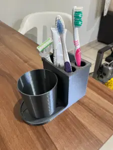 Minimalist Bathroom Organizer | Toothbrush and Tumbler Holde