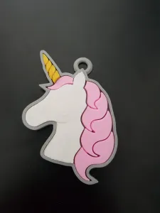 Customizable 3D Printed Unicorn Keychain