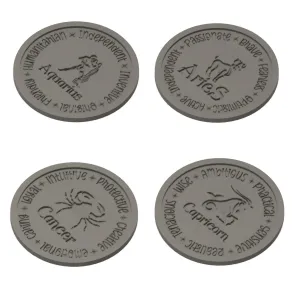 Complete Zodiac Coaster Set w/Holder (holds 6)