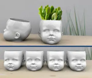 baby pots flowerpot pencil holder STL file for 3D printer