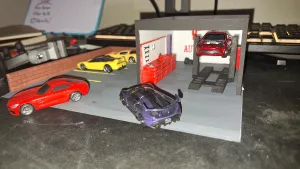 Diorama car garage for hot wheels