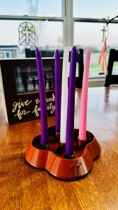 Advent Candle Holder, Table  Christian Christmas Decor