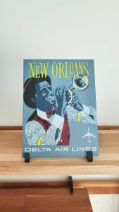 Vintage delta airlines poster for New Orleans - Hueforge