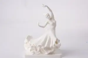 Cabaret Dancer Sculpture - Elegant Female Figurine for Shelf