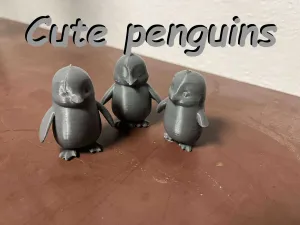 Cute penguins for kids to color