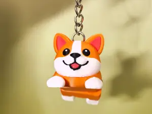 A corgi lying down with movable joints可活动关节趴着的柯基