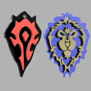 World of Warcraft - Horde and Alliance crests key chain