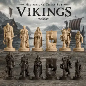 ♚ Viking Historical Chess Set – Printable 3D Chess Set ⚔️🛡️