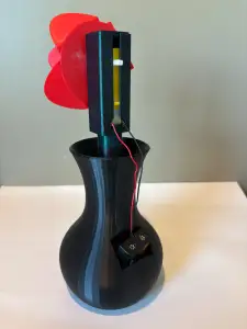 motorized flower in vase