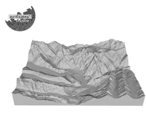 Passu Cones STL File - 3D Topographic Model