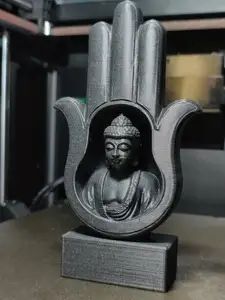 Mano de Fátima y Buda: Estatua Zen V2