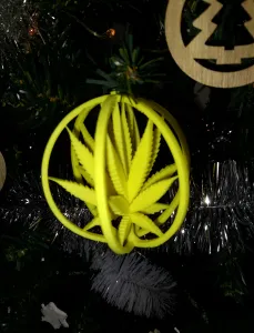 Cannabis Christmas disco ball