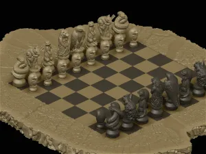 The Hobbit Beorn's Cabin Chess Set 3d digital download