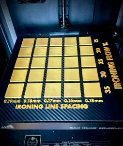 Ironing Speed And Flow test