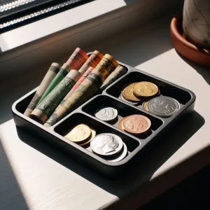 Coin and Banknote Catching Tray and Organizer