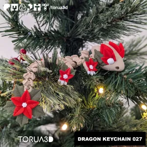Articulated Christmas Dragon Keychain 027 - 3mf - STL