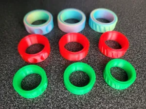 3D Printed Rotating Fidget Ring – Spinner Band – 4 Sizes