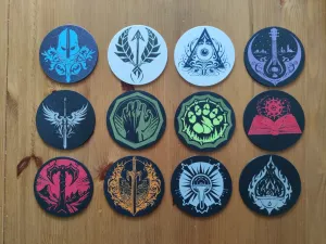 Dungeons & Dragon Classes Coasters including Dungeon Master