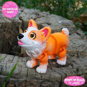 PRINT IN PLACE CUTE FLEXI CORGI DOG