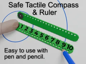 Safe Tactile Compass & Ruler (Print in place)