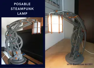 posable steampunk led lamp