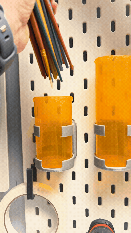 IKEA Skadis Holder for Costco Pill Bottles 49.2mm diameter