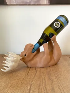 MOOSE WINE BOTTLE HOLDER - NO SUPPORTS - COLOR PRINT