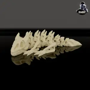 Skeleton Dragon Keychain - Articulated, Print in Place