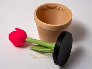 Tulip Flower in Pot – Secret Container / Hidden Stash Box