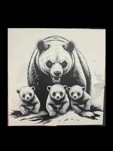 Bear & Cubs v4 Hueforge 200x200