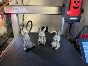 Easter bunnies with eggs