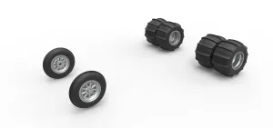 Wheel Set of water pumper Sand buggy Version 1 Scale 1:25