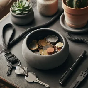 Elegant Fuzzy Skin Bowl – Organizer Tray for Keys & Coins