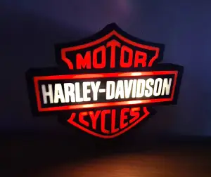 Harley Davidson Motorcycles Lightbox Wall Mounted Desk Stand