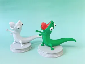 疯癫的蜥蜴雕塑