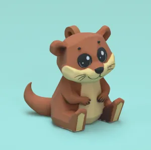 Low poly otter keychain