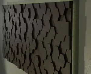 Honeycomb wall decor - carved wood panel