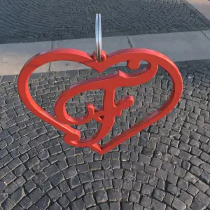 Heart F Charm