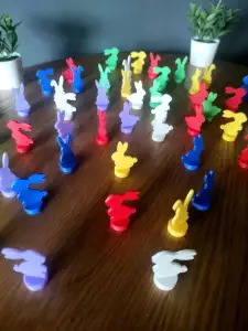 Colorful Bunny Figurines - Easter