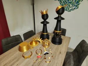 Large Chess Pawn with fashion accs. (Chess set box Version)