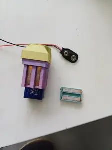 Slider connection rack for a 9V battery