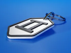 Gemini Zodiac Keychain dual color pendant