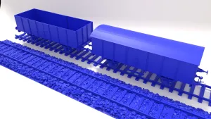 Two type GR20 railway wagon and rails